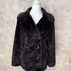 Bernardo Black Faux Fur Coat
